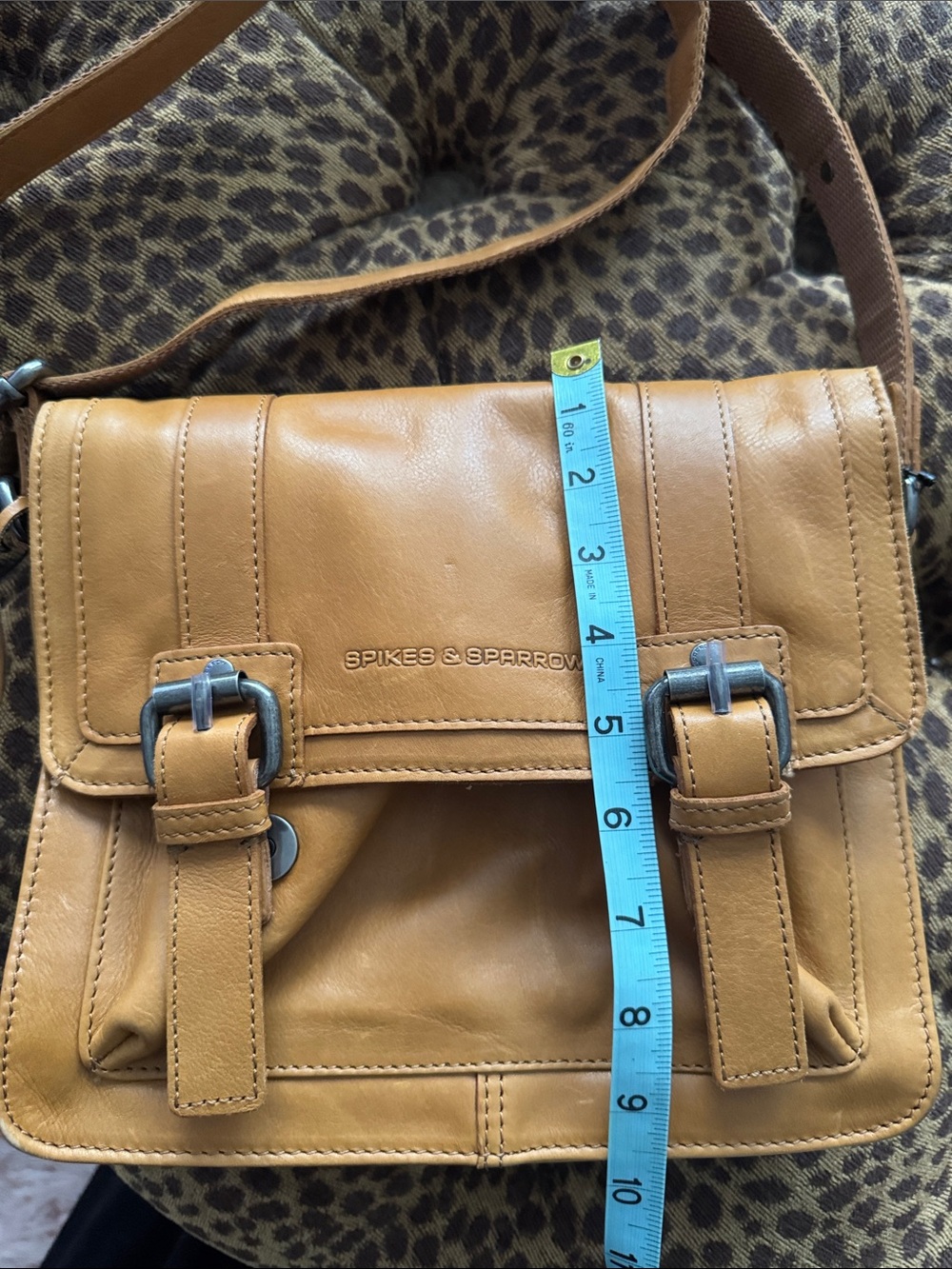 Spikes & Sparrow Tan Leather Crossbody Bag New with Tags
